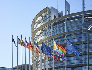European Parliament builiding in Strasbourg, France.