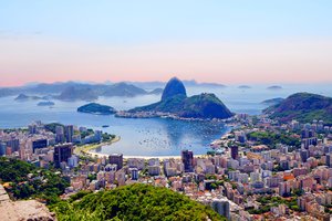 Aerial view of Rio de Janeiro in Brazil.