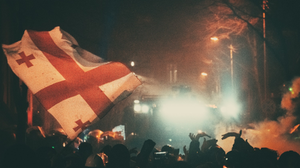 Tbilisi, Georgia - 1st december, 2024: Protesters georgians stand for EU