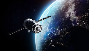 A satellite orbits the earth.