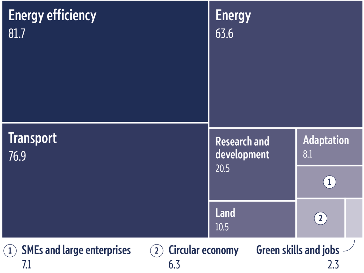 Climate dimension of national recovery and resilience plans (&euro;&nbsp;billion)