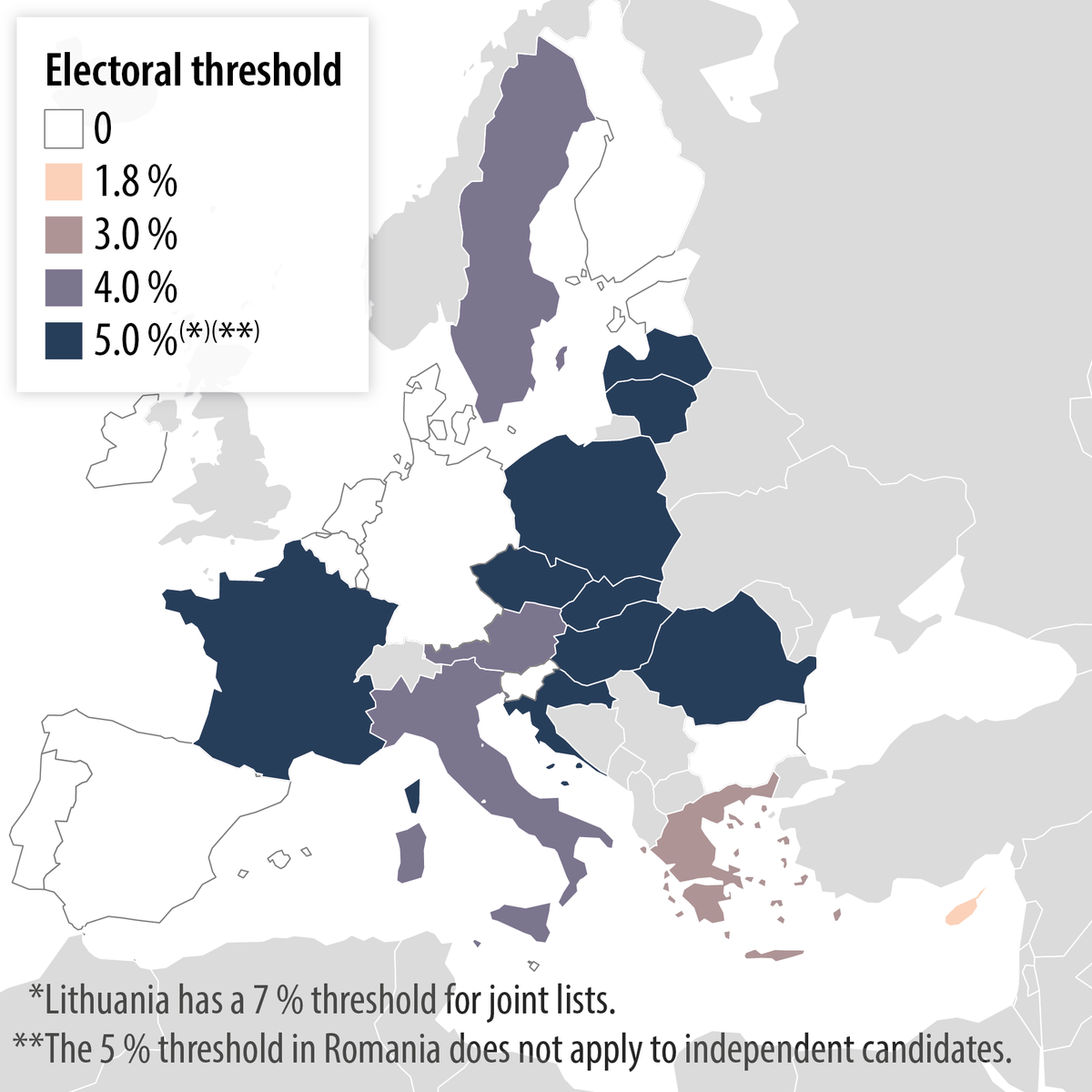 Electoral thresholds for the 2024 European elections