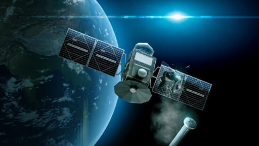 Satellite orbits earth