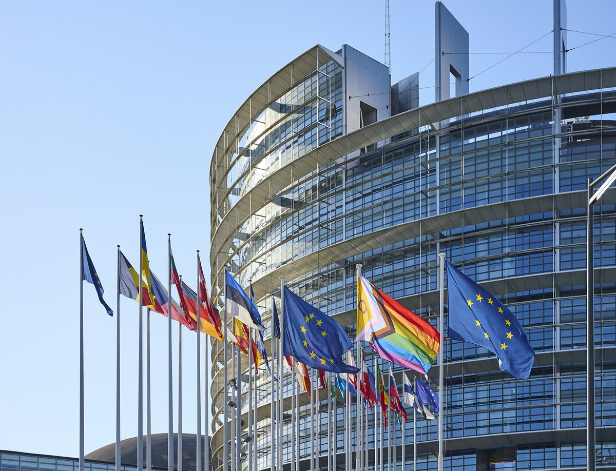 European Parliament builiding in Strasbourg, France.
