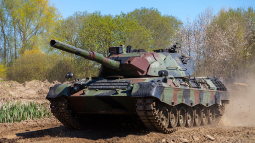 German tank on a dirt track