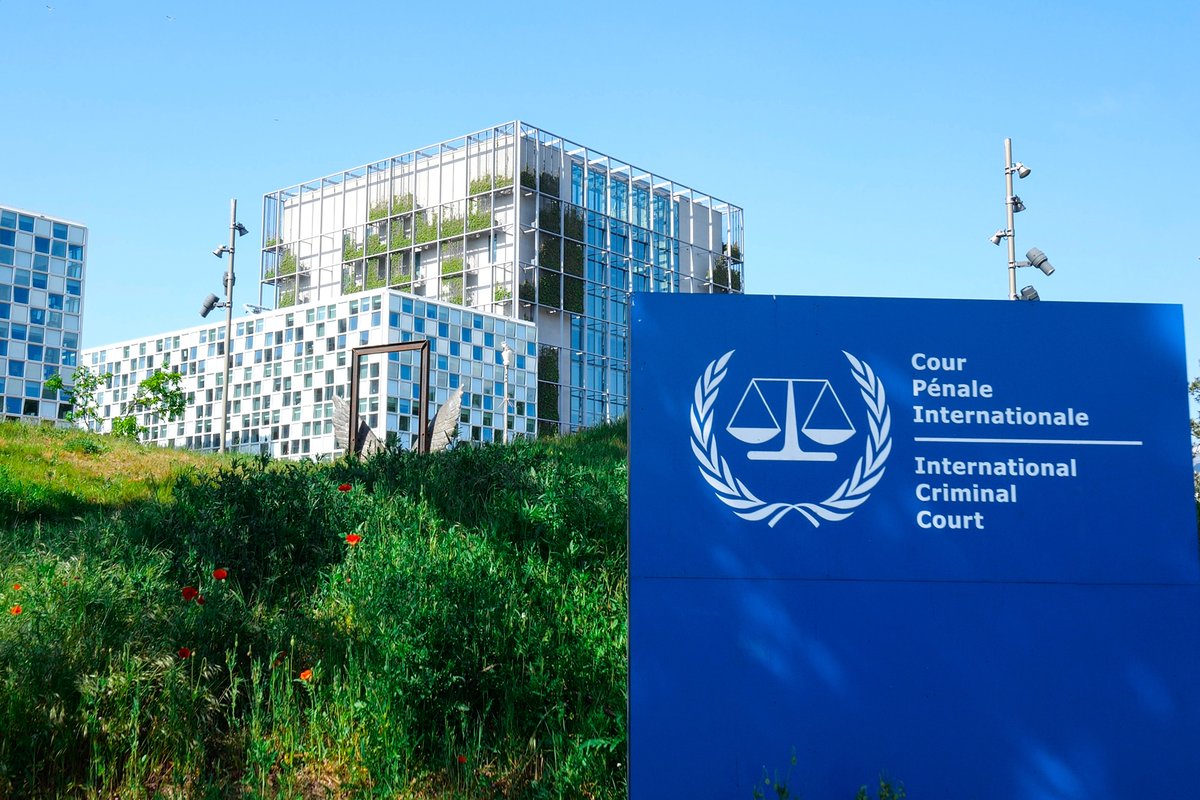 Photograph of the headquarters of the International Criminal Court in The Hague, The Netherlands.