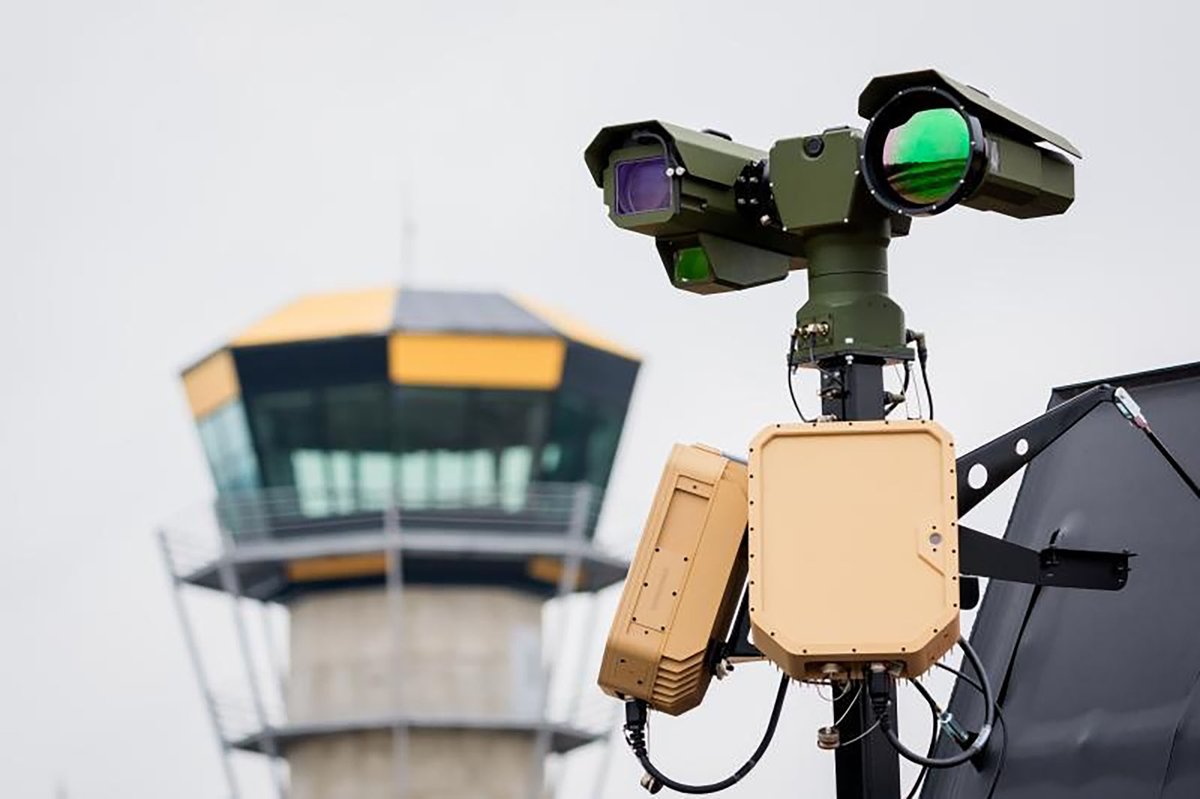 DefSecIntel company EIRSHIELD ultra-short-range C-UAS system during a Blaze interceptor drone test