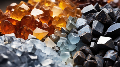 Piles of rare mined and refined raw materials