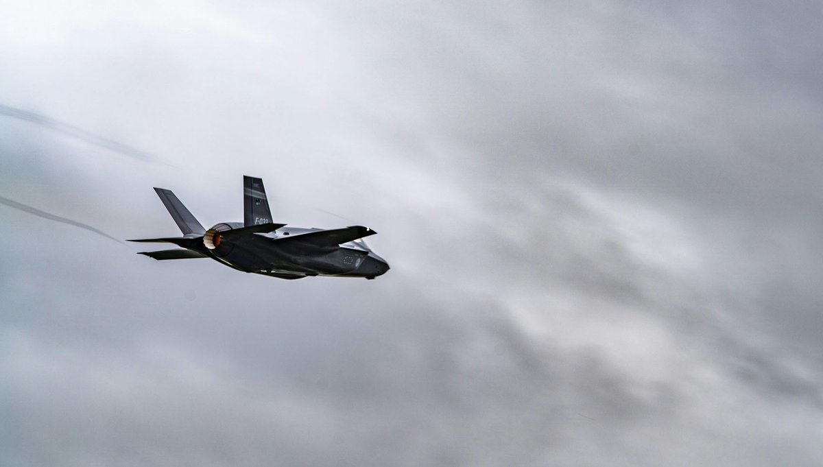 A Dutch Air Force F-35 fighter jet conducts air operations during exercise Steadfast Noon.